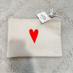 Parker Thatch Canvas Pouch with Red Heart NWT